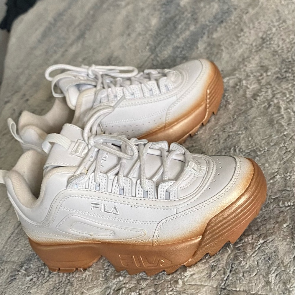 White and Rose Gold Fila’s